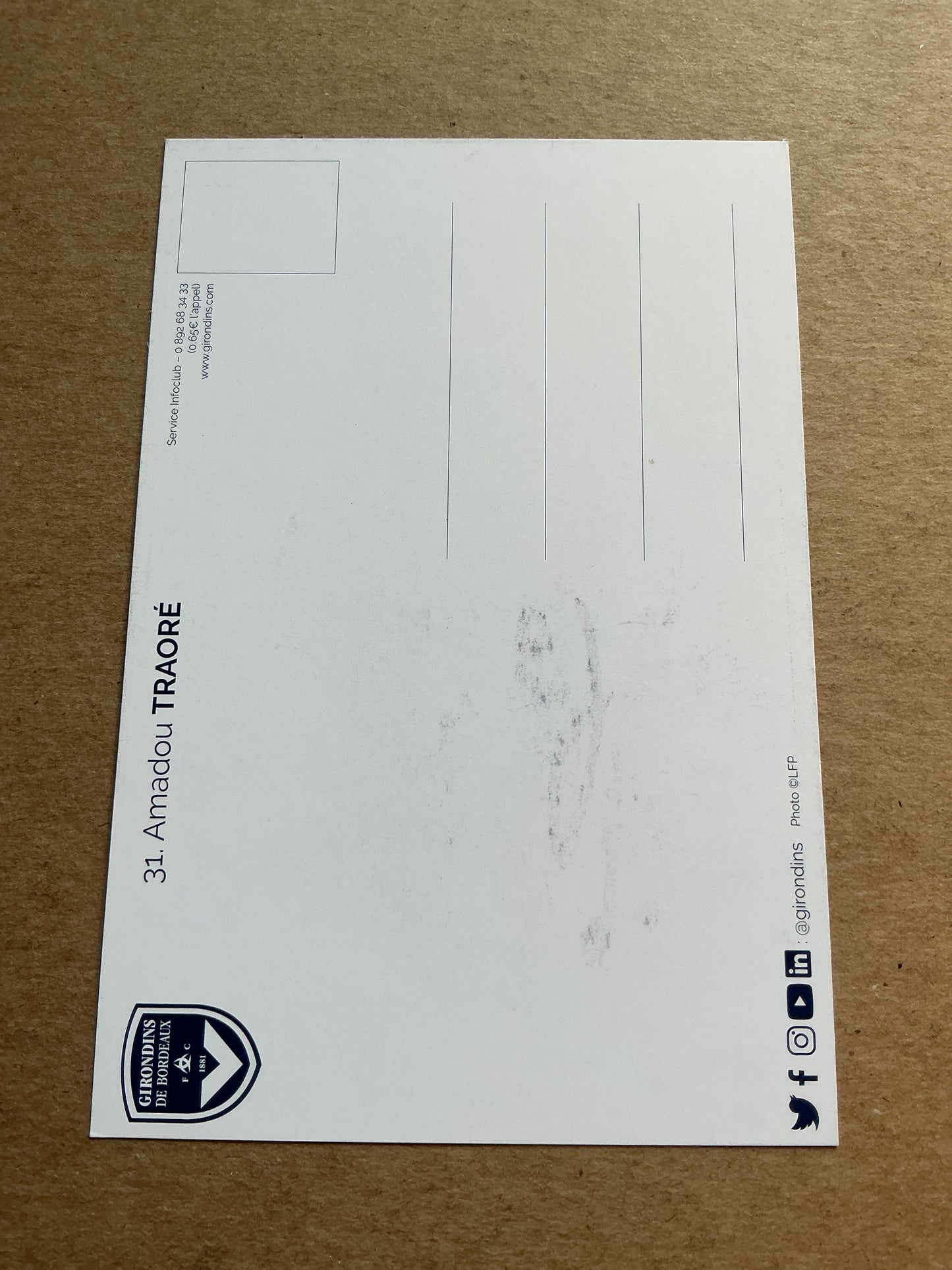 Amadou Traore, France 🇫🇷 Girondins Bordeaux 2021/22 hand signed