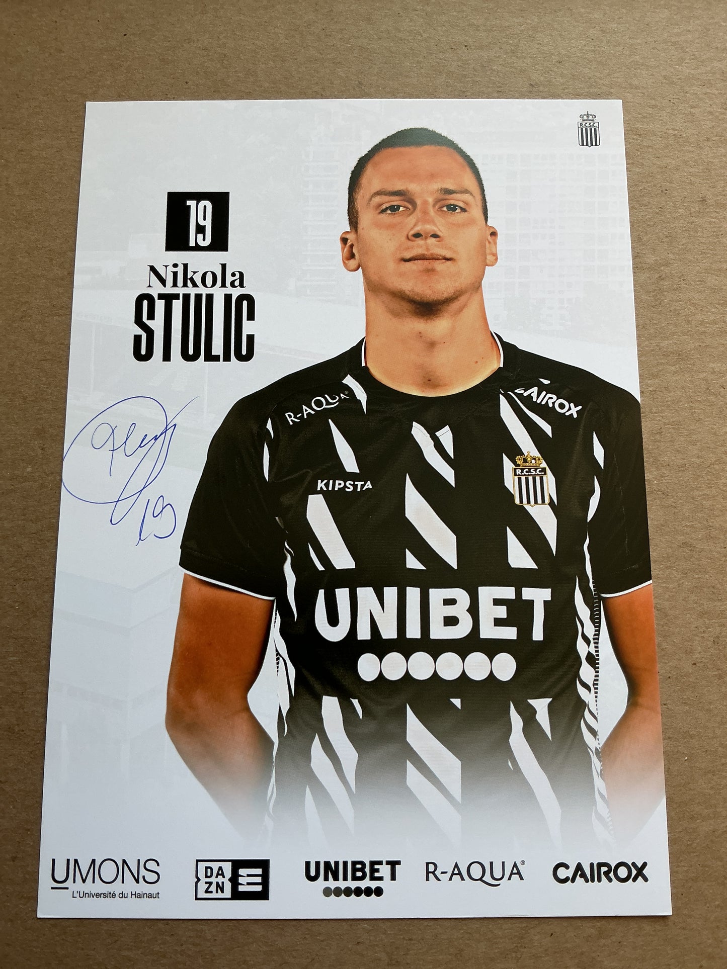 Nikola Stulic, Serbia 🇷🇸 Sporting Charleroi 2023/24 hand signed