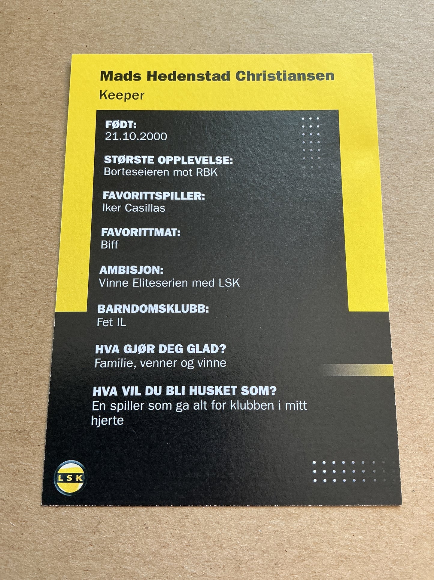 Mads Hedenstad Christiansen, Norway 🇳🇴 Lillestrøm SK 2024/25 hand signed
