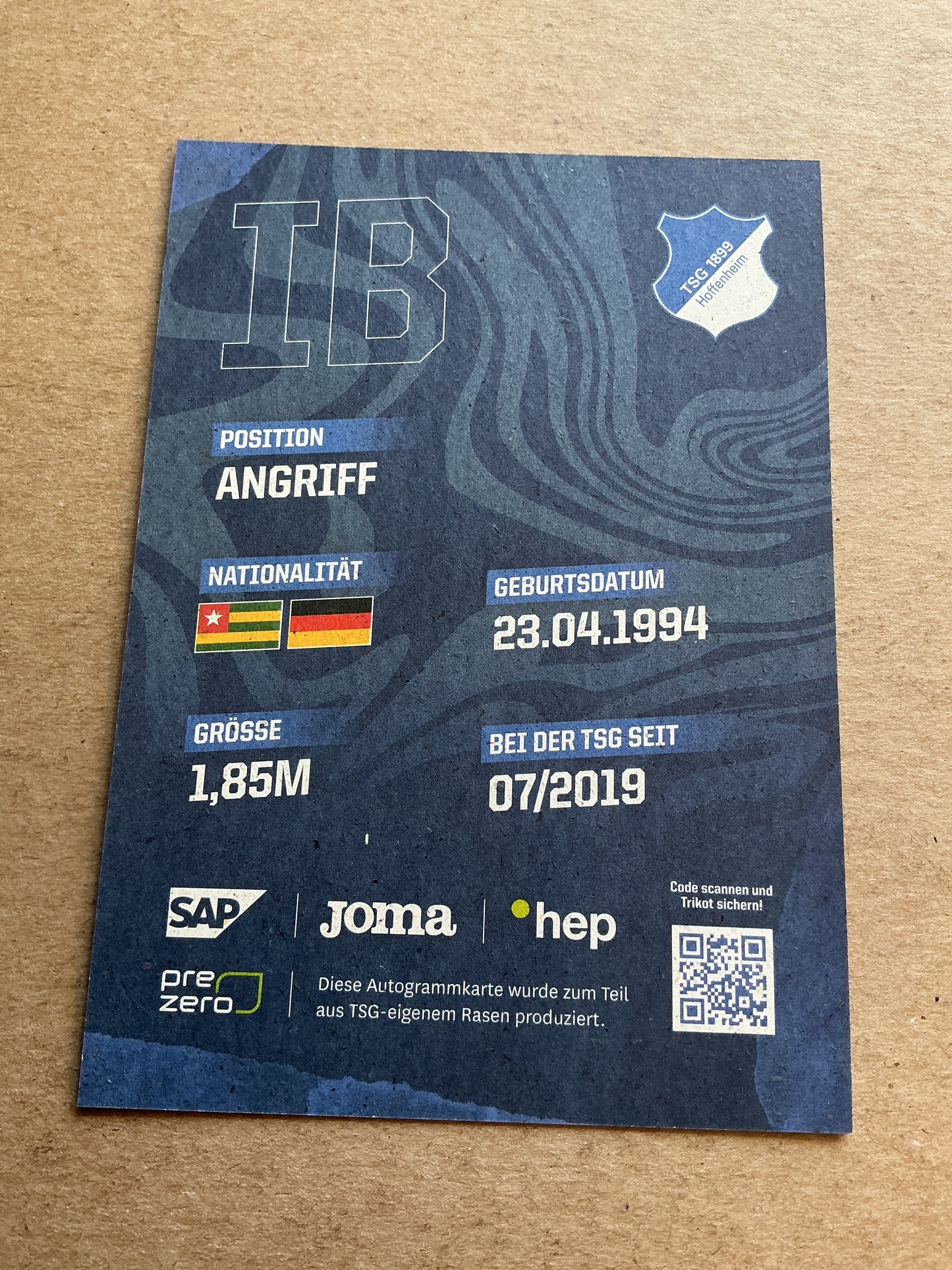 Ihlas Bebou, Togo 🇹🇬 TSG 1899 Hoffenheim 2023/24 hand signed