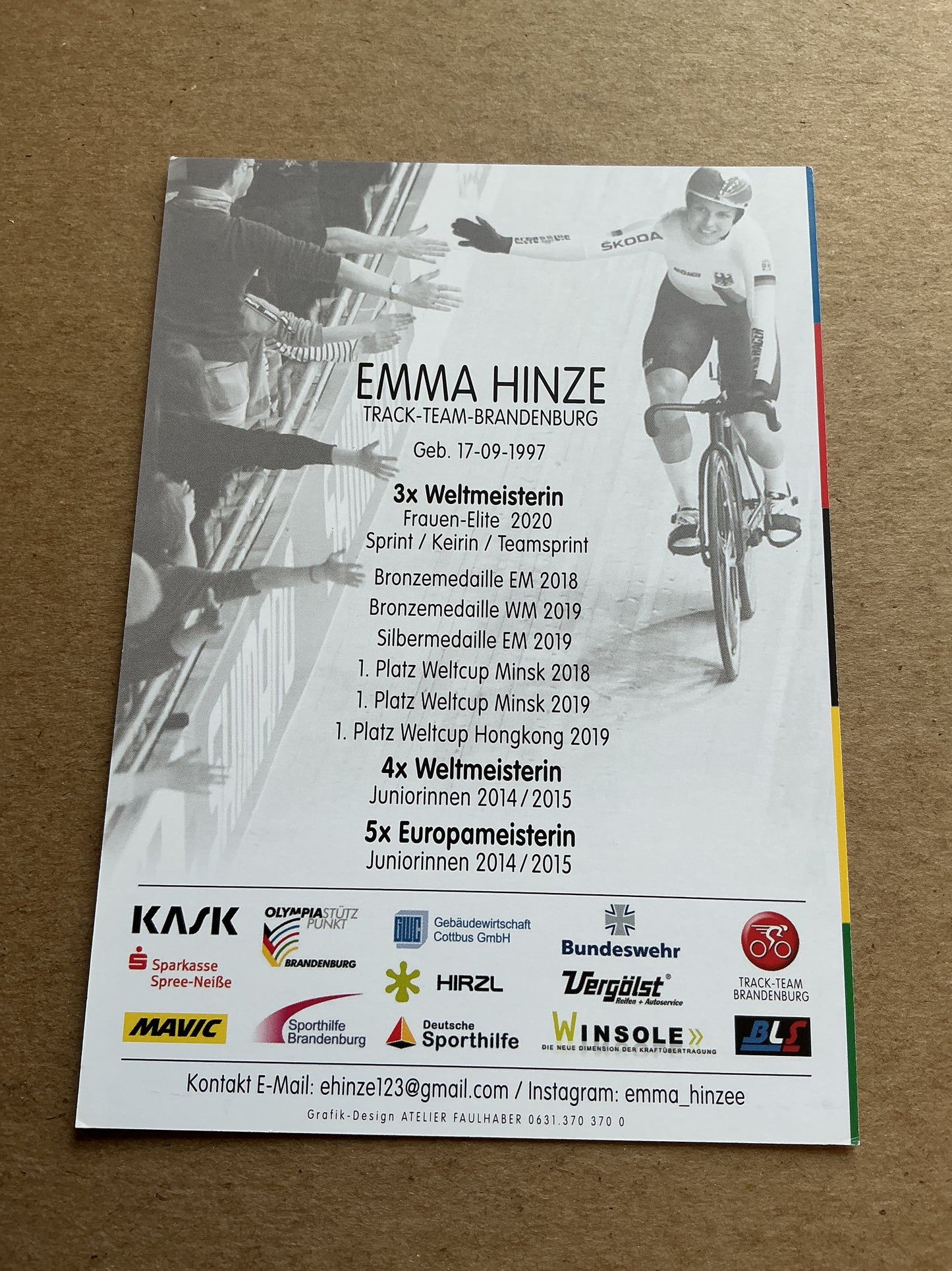 Emma Hinze, Germany 🇩🇪 Cycling Summer Olympics 2024 hand signed