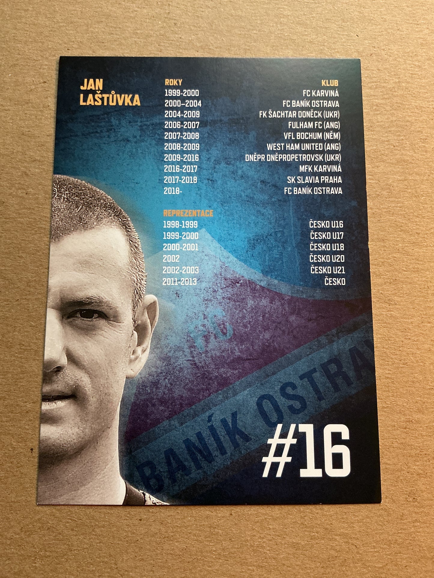 Jan Laštůvka, Czech Republic 🇨🇿 FC Banik Ostrava 2019/20 hand signed
