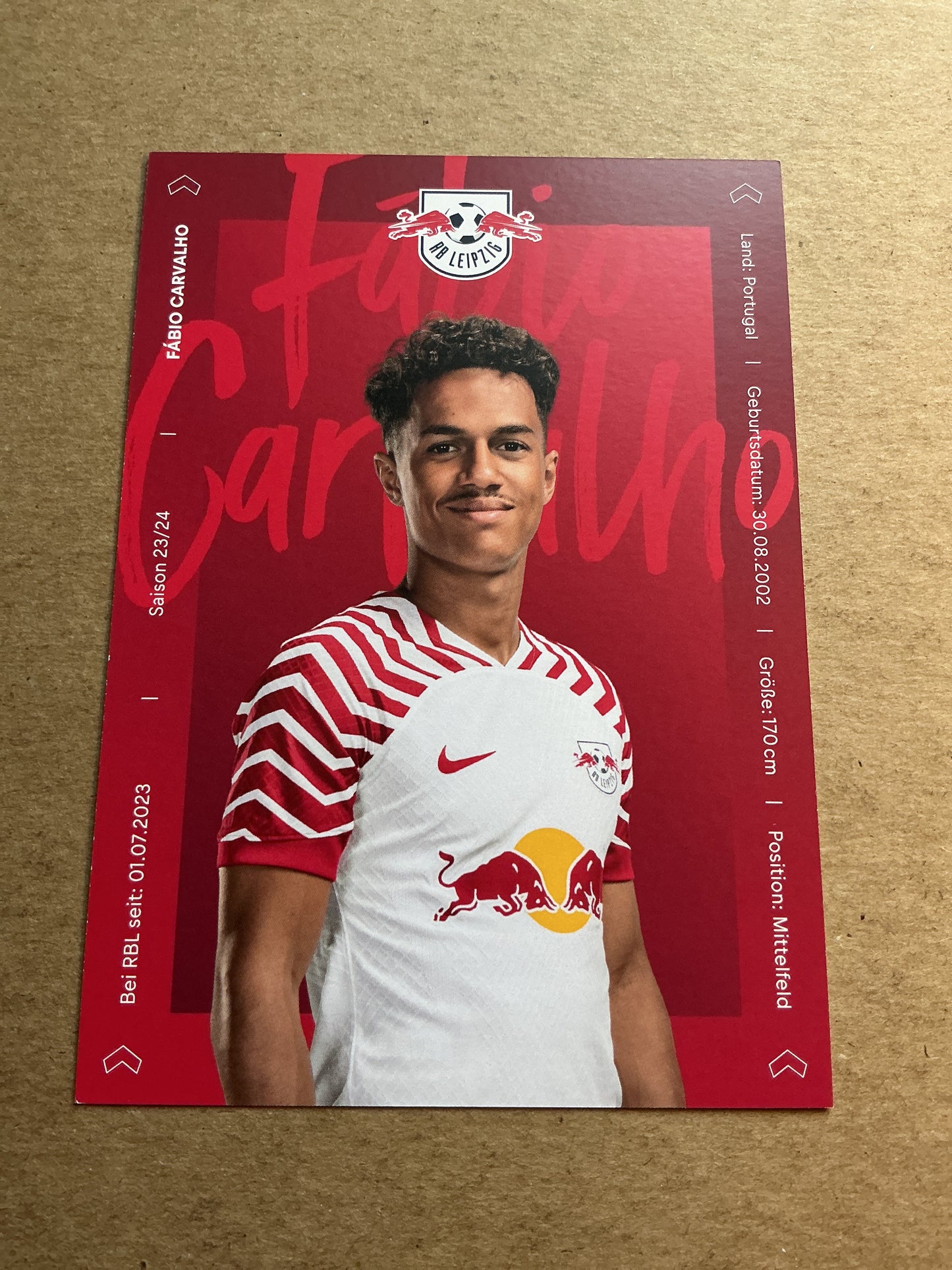 Fabio Carvalho, Portugal 🇵🇹 RB Leipzig 2023/24 hand signed