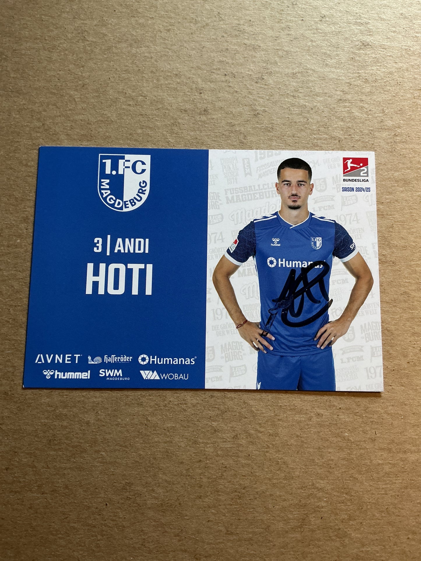 Andi Hoti, Kosovo 🇽🇰 1.FC Magdeburg 2024/25 hand signed