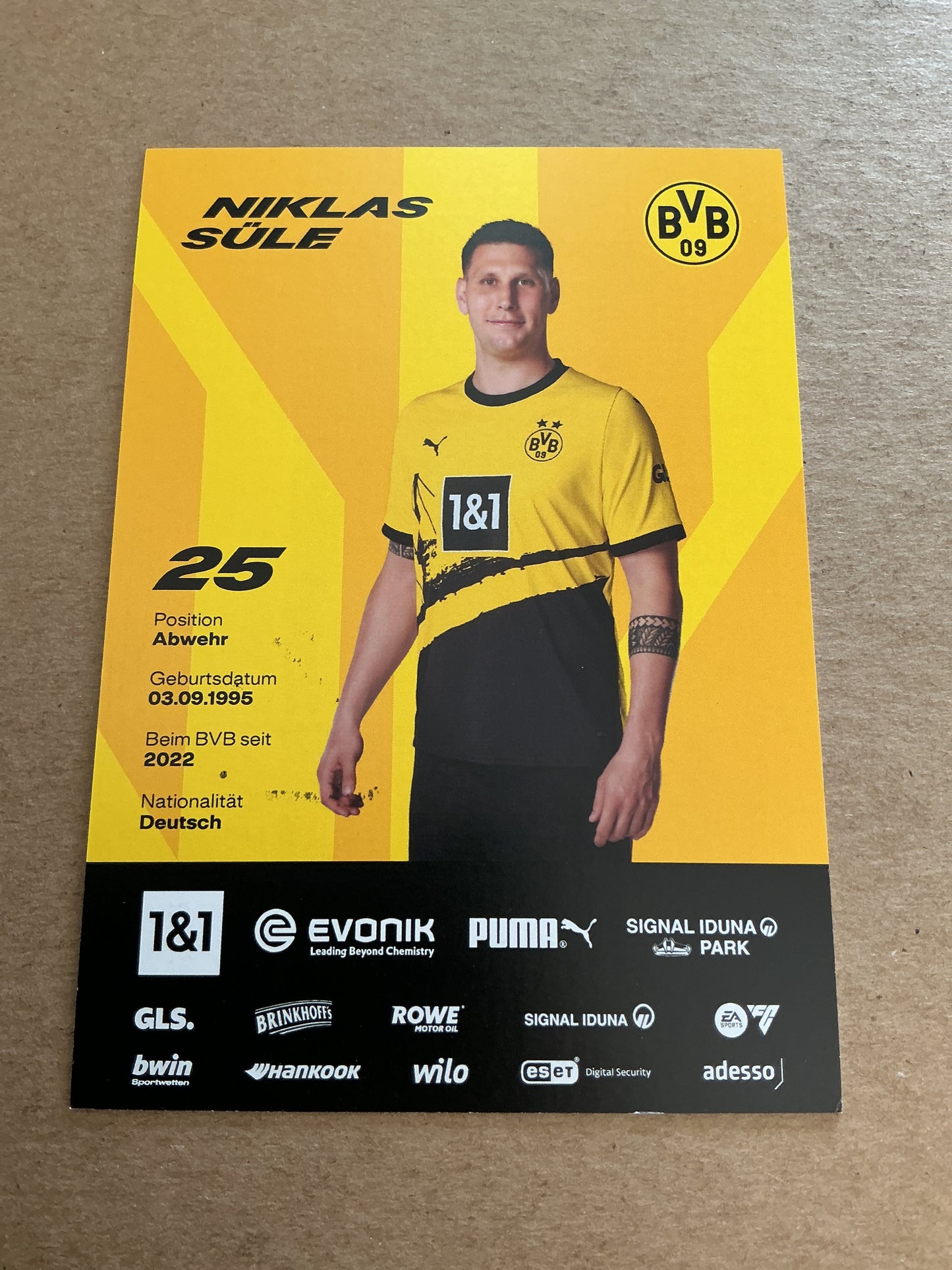 Niklas Süle, Germany 🇩🇪 Borussia Dortmund 2023/24 hand signed
