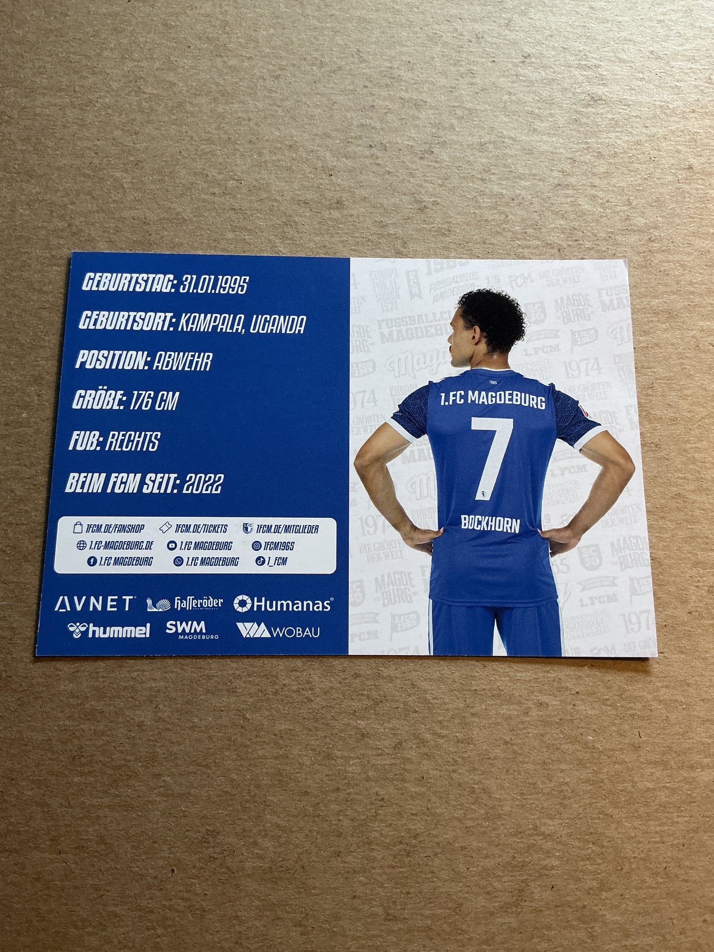 Herbert Bockhorn, Uganda 🇺🇬 1.FC Magdeburg 2024/25 hand signed