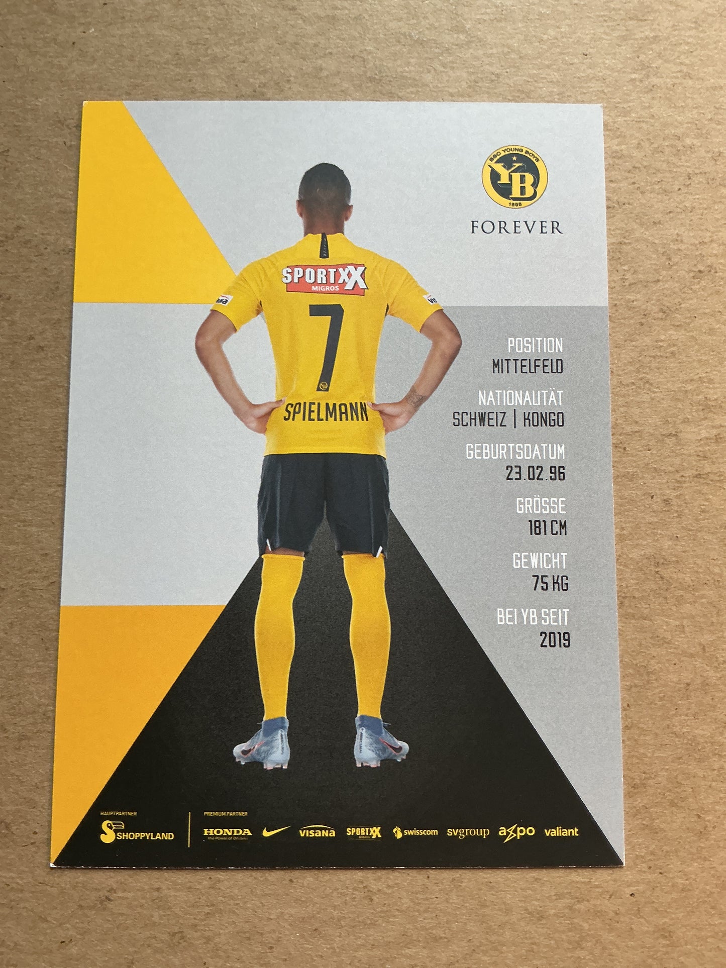 Marvin Spielmann, Switzerland 🇨🇭 Young Boys Bern 2019/20 hand signed