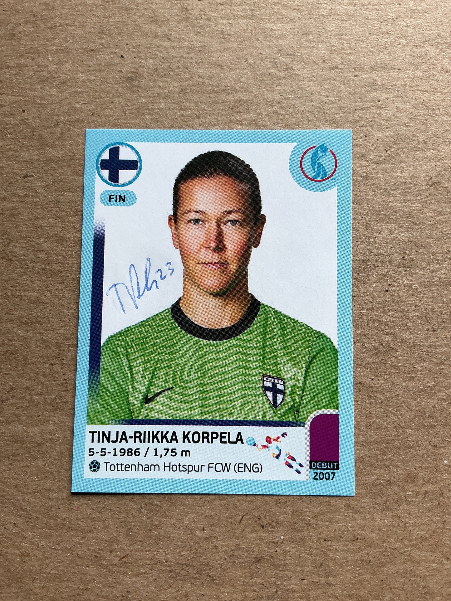 Tinja-Riika Korpela, Finland 🇫🇮 UEFA Women’s Euro Cup 2022 Panini hand signed