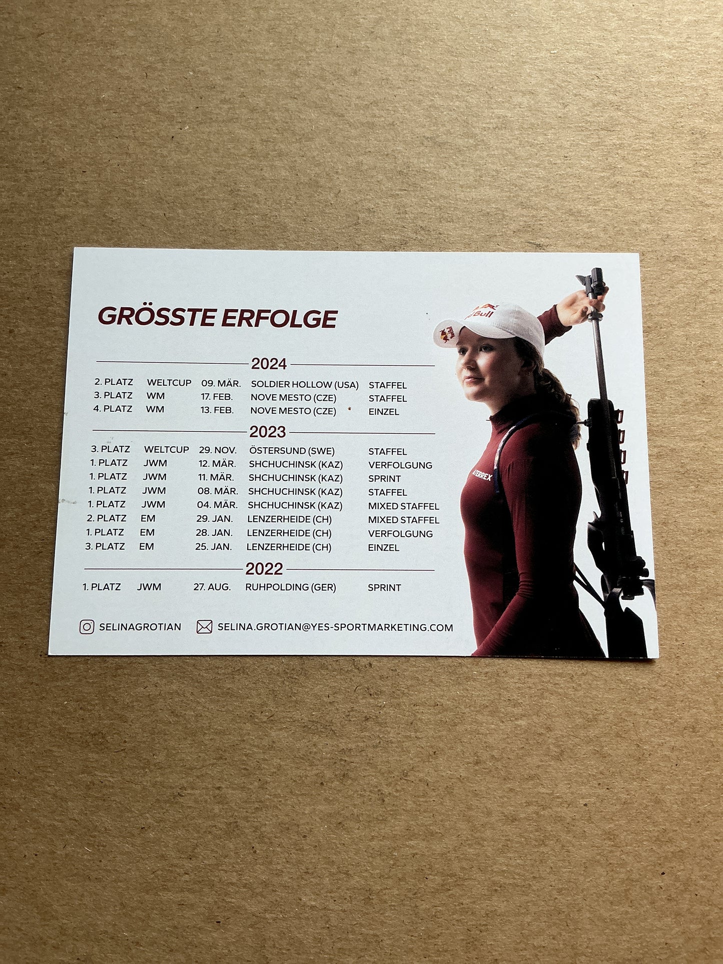 Selina Grotian, Germany 🇩🇪 Biathlon Winter Sports 2024/25 hand signed