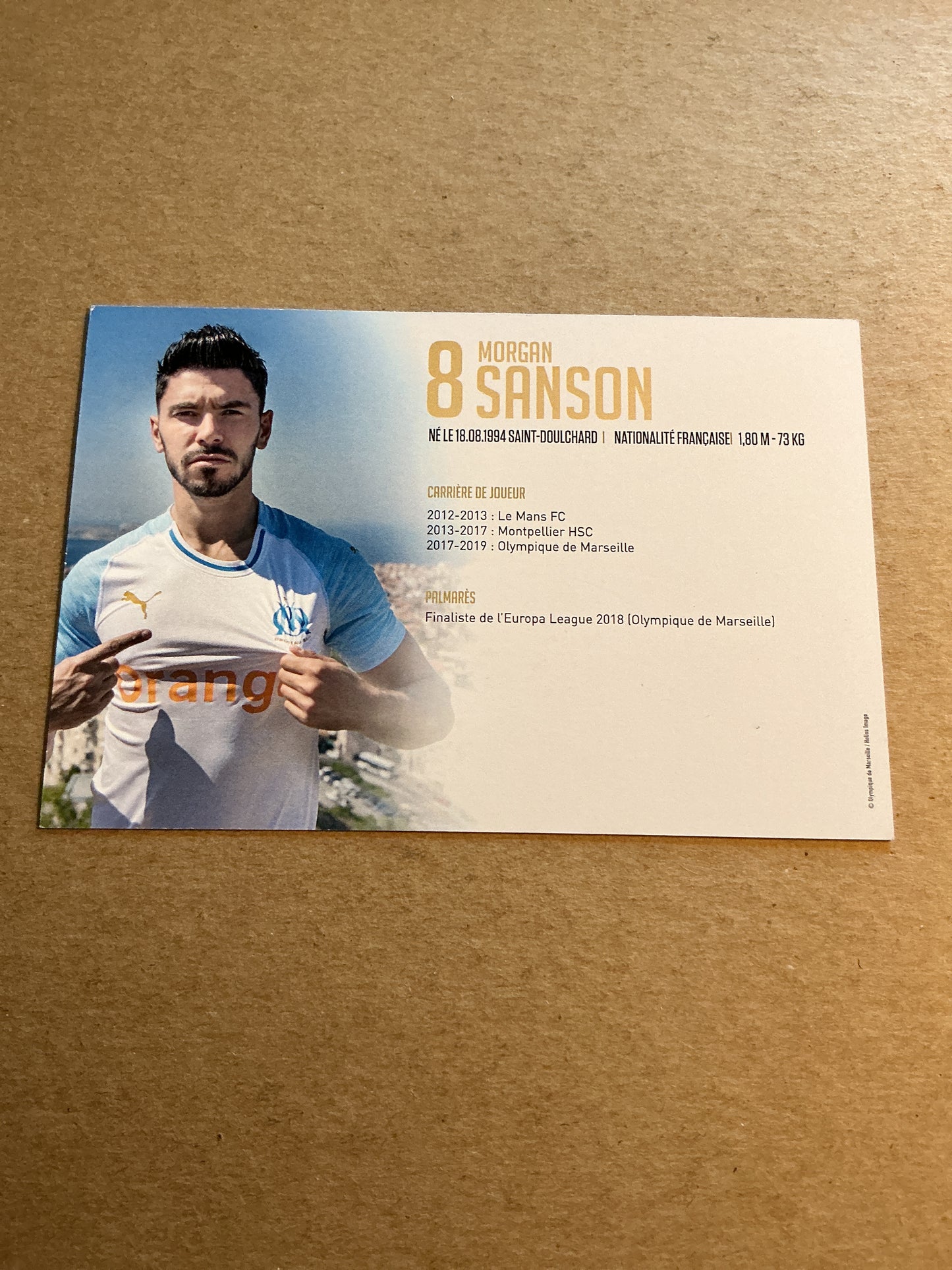 Morgan Sanson, France 🇫🇷 Olympique Marseille 2018/19 hand signed