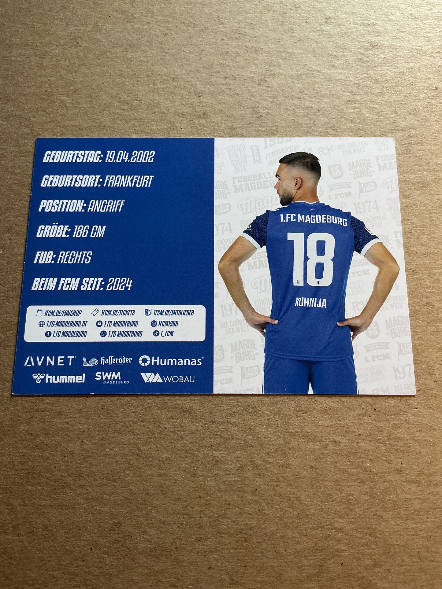 Emir Kuhinja, Germany 🇩🇪 1.FC Magdeburg 2024/25 hand signed