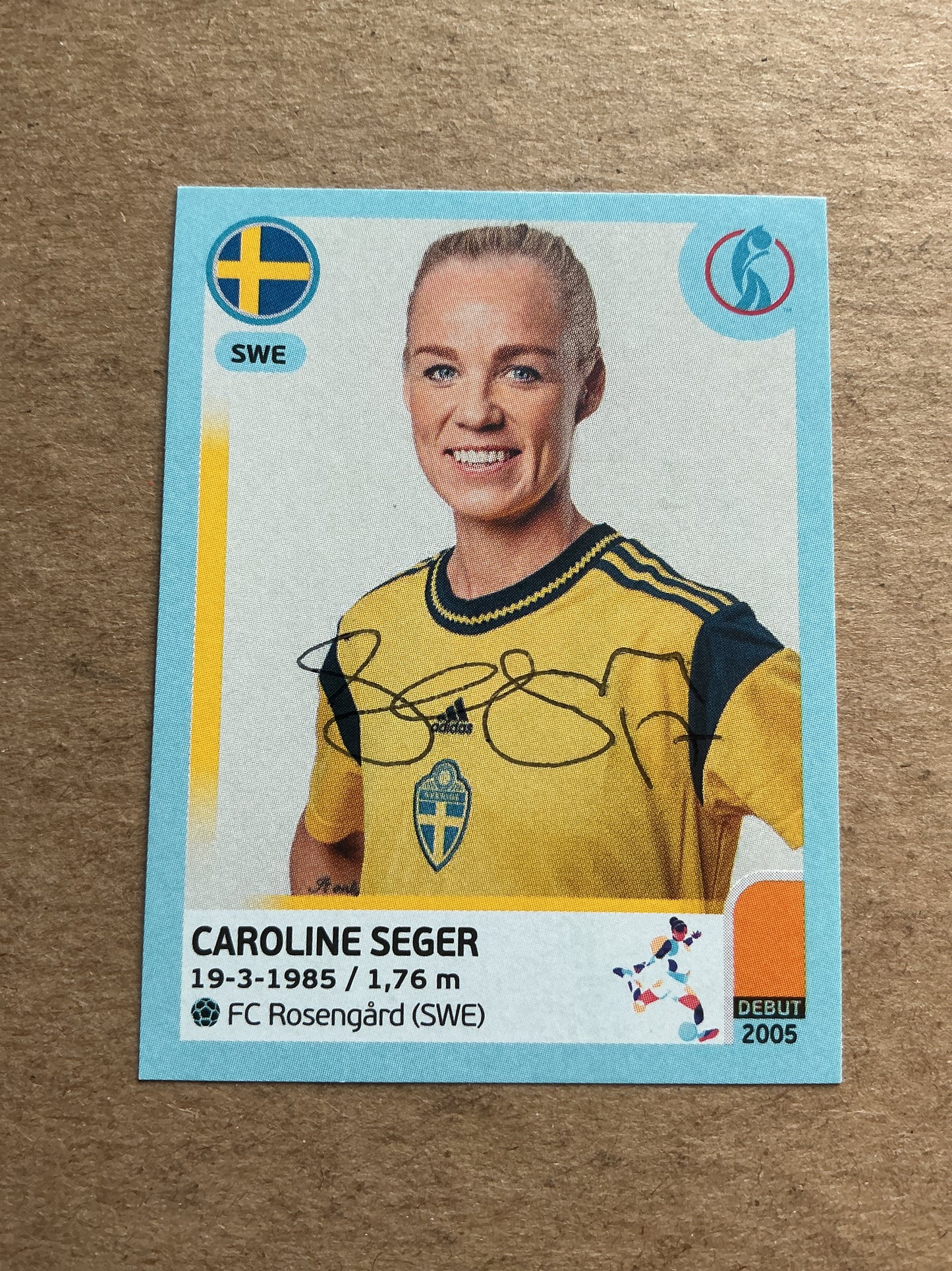 Caroline Seger, Sweden 🇸🇪 UEFA Women’s Euro Cup 2022 Panini hand signed