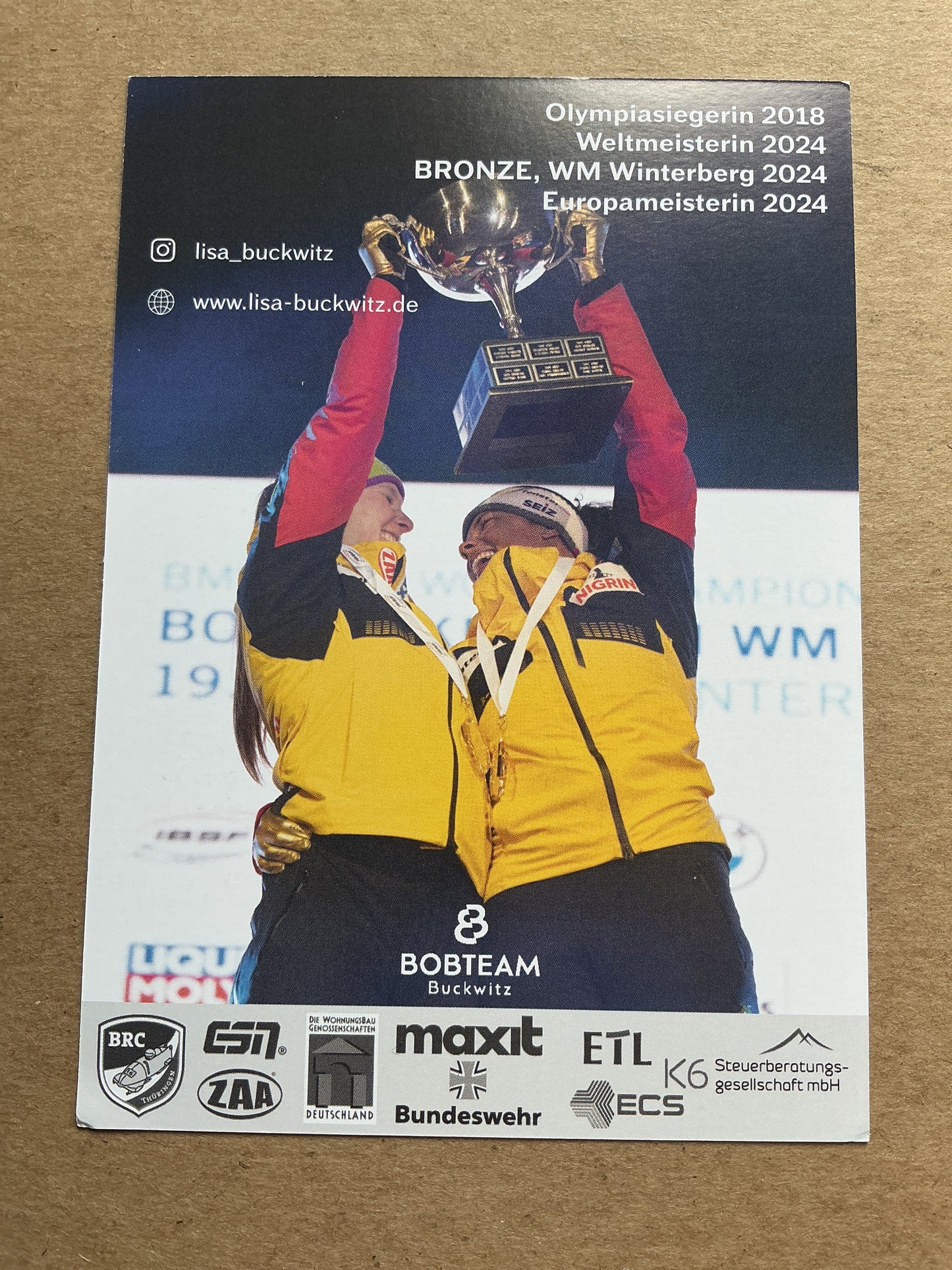 Lisa Buckwitz, Germany π©πͺ Bobsledd Winter Sports 2024/25 hand signed