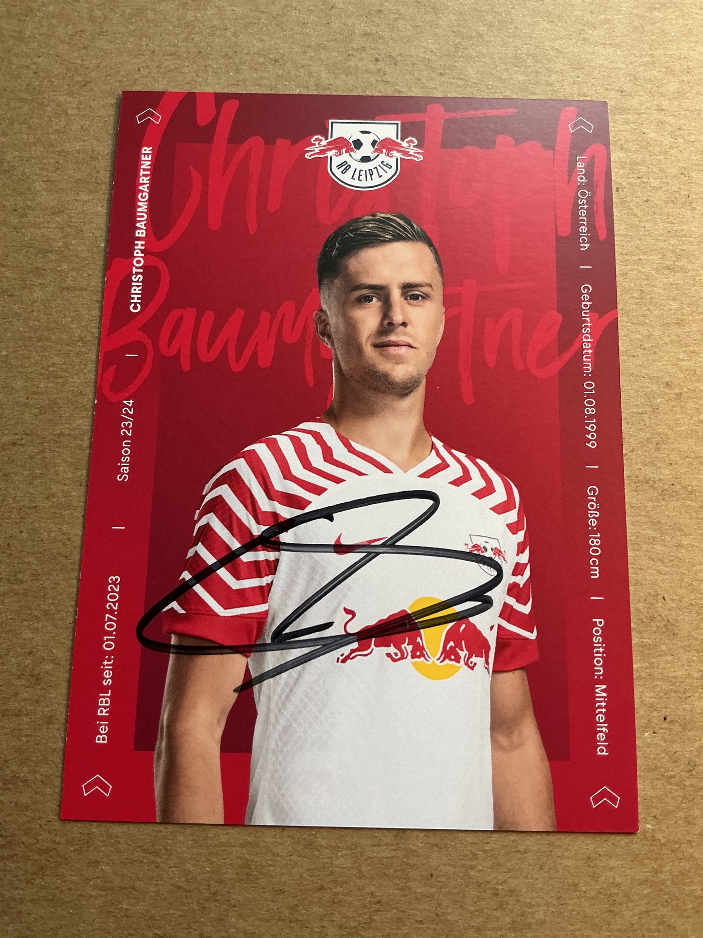Christoph Baumgartner, Austria 🇦🇹 RB Leipzig 2023/24 hand signed