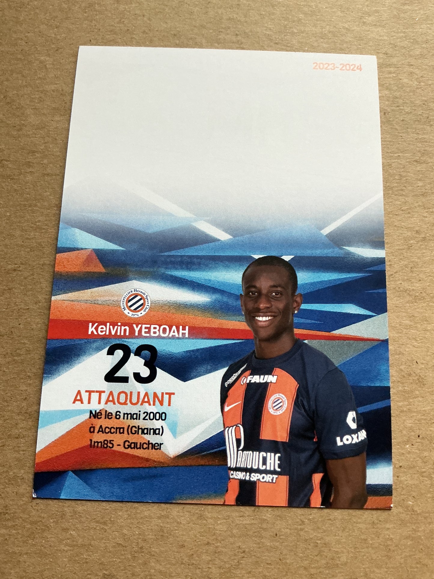 Kelvin Yeboah, Ghana 🇬🇭 Montpellier HSC 2023/24 hand signed