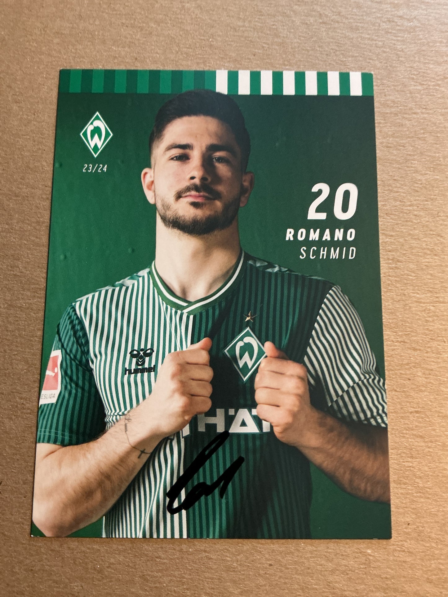 Romano Schmid, Austria 🇦🇹 SV Werder Bremen 2023/24 hand signed