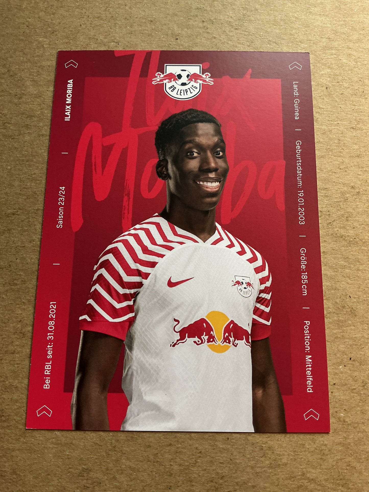 Ilaix Moriba, Guinea 🇬🇳 RB Leipzig 2023/24 hand signed