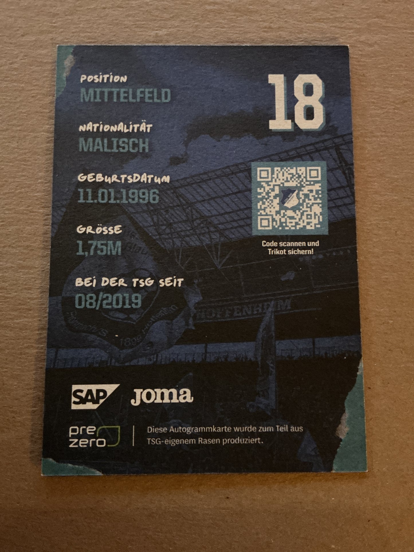Diadie Samassékou, Mali 🇲🇱 TSG 1899 Hoffenheim 2022/23 hand signed