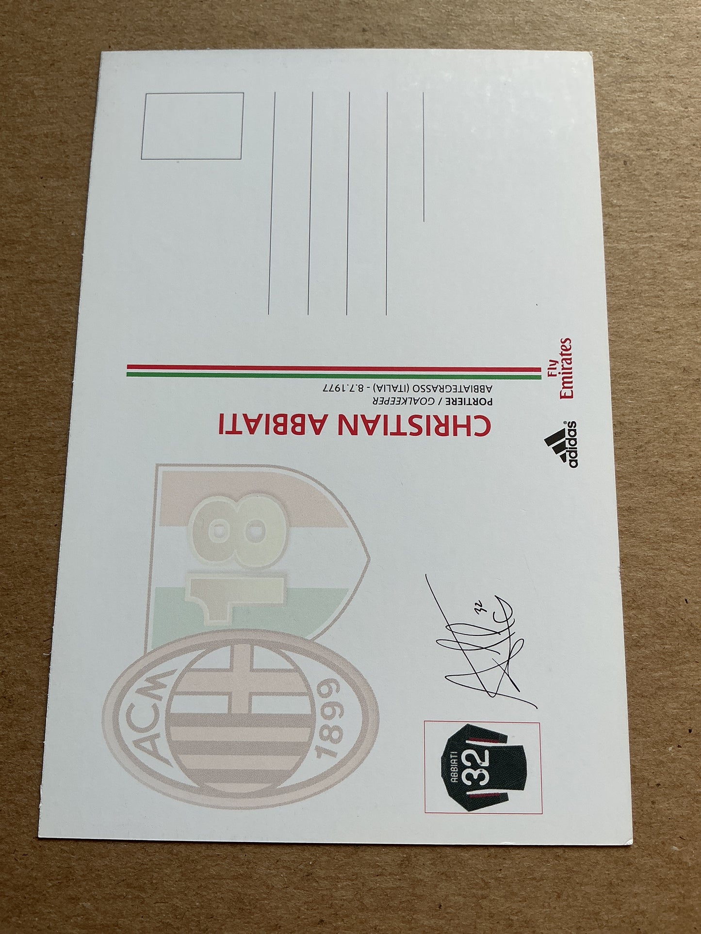 Christian Abbiati, Italy 🇮🇹 AC Milan 2011/12 hand signed