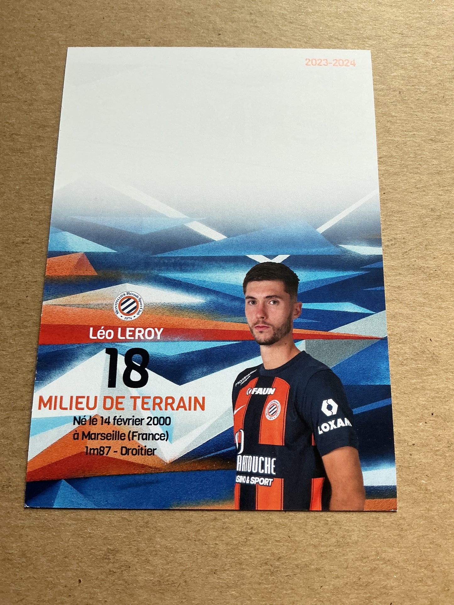 Leo Leroy, France 🇫🇷 Montpellier HSC 2023/24 hand signed
