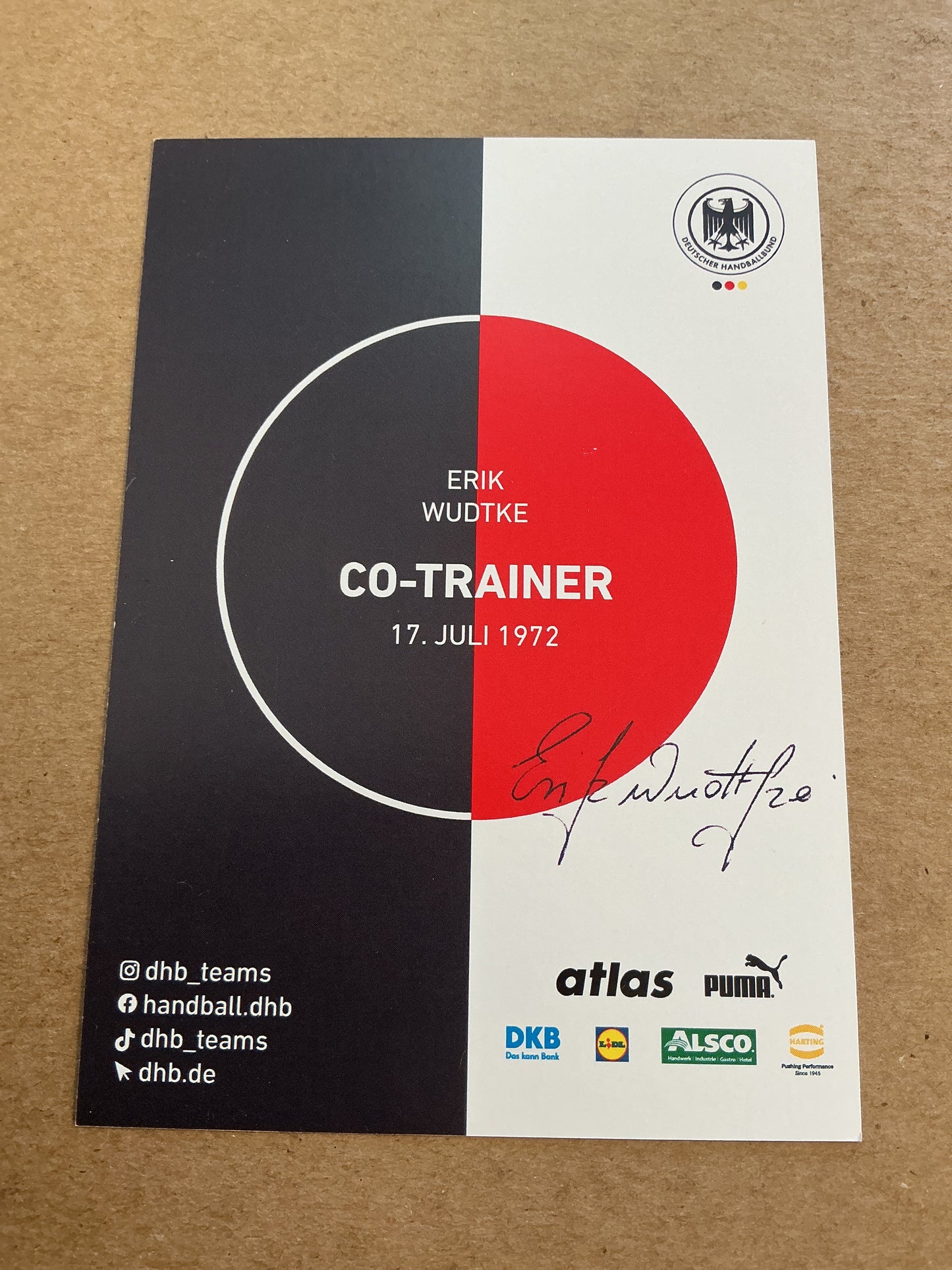 Erik Wudtke, Germany 🇩🇪 Handball Sports 2025 hand signed