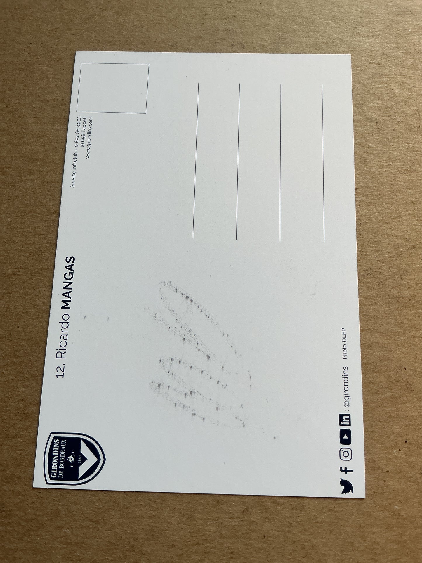 Ricardo Mangas, Portugal 🇵🇹 Girondins Bordeaux 2021/22 hand signed