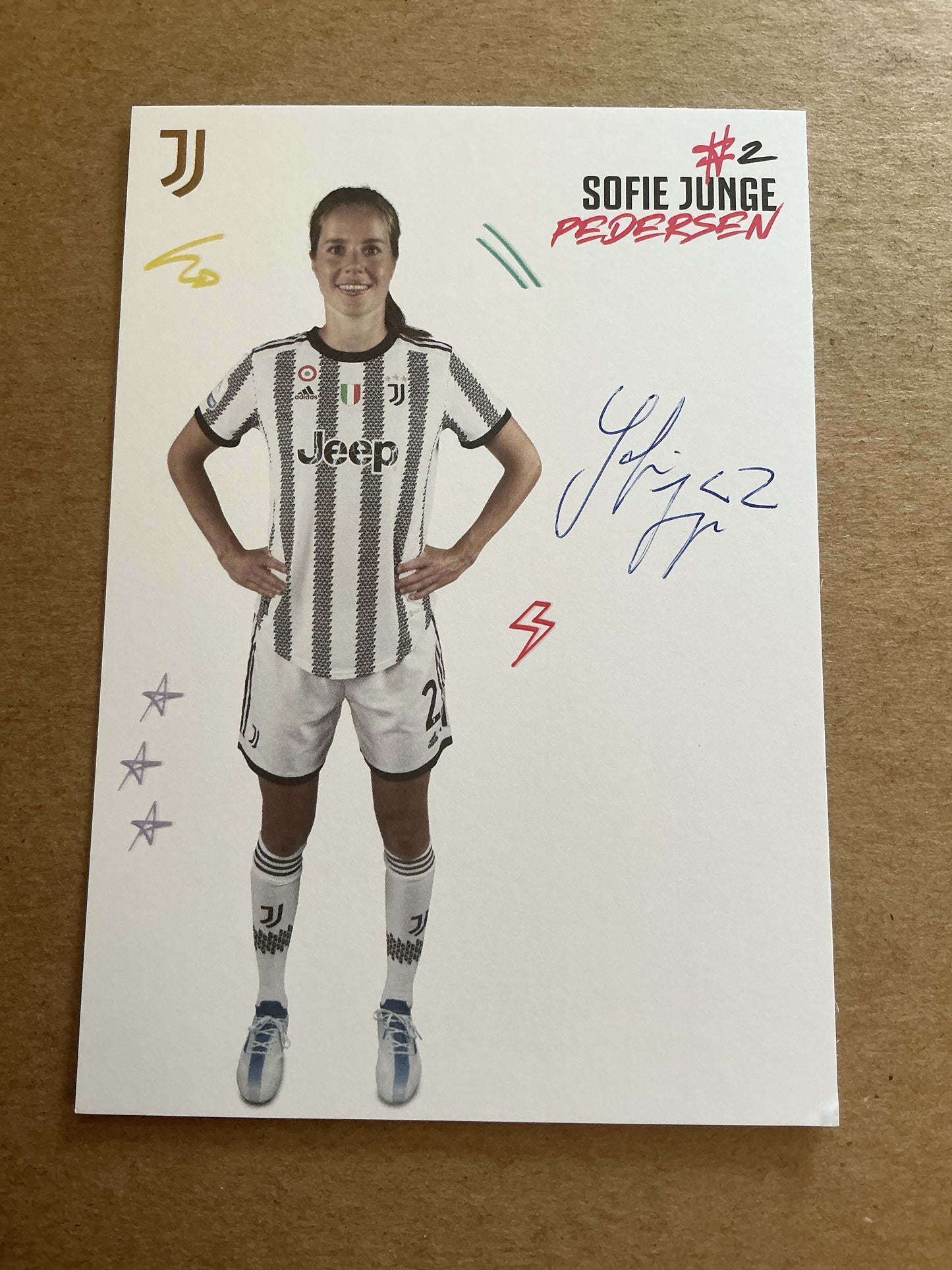 Sofie Junge Pedersen, Denmark 🇩🇰 Juventus FC 2022/23 hand signed
