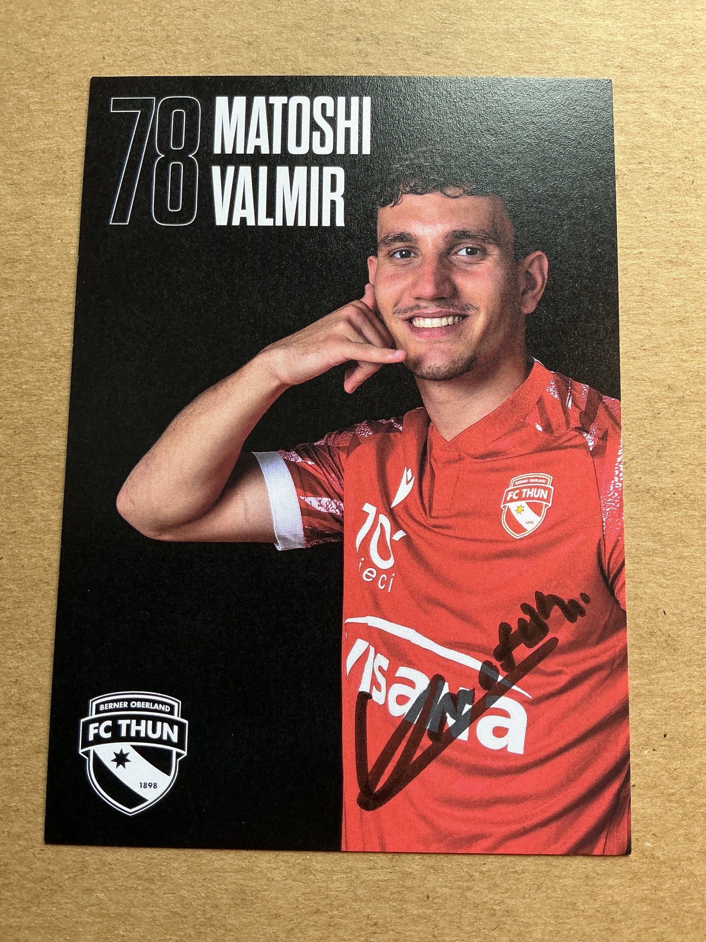 Valmir Matoshi, Switzerland 🇨🇭 FC Thun 2024/25 hand signed