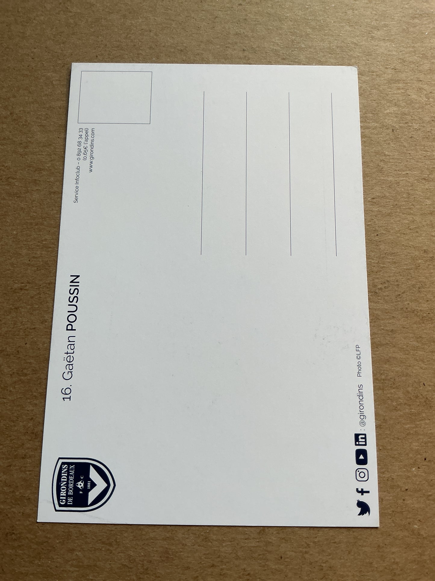 Gaetan Poussin, France 🇫🇷 Girondins Bordeaux 2021/22 hand signed