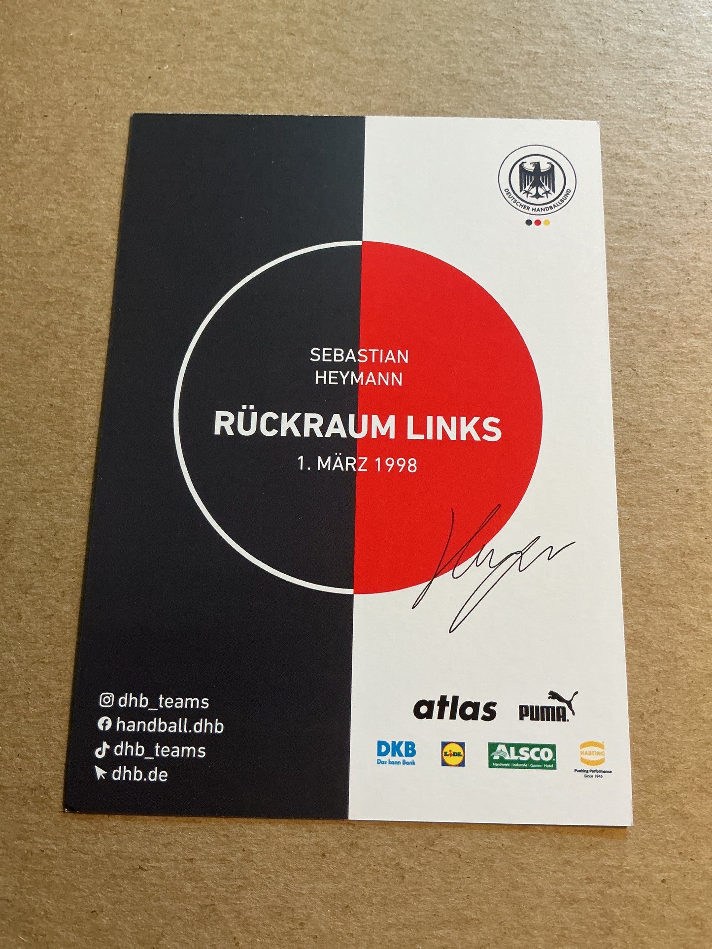 Sebastian Heymann, Germany 🇩🇪 Handball Sports 2025 hand signed