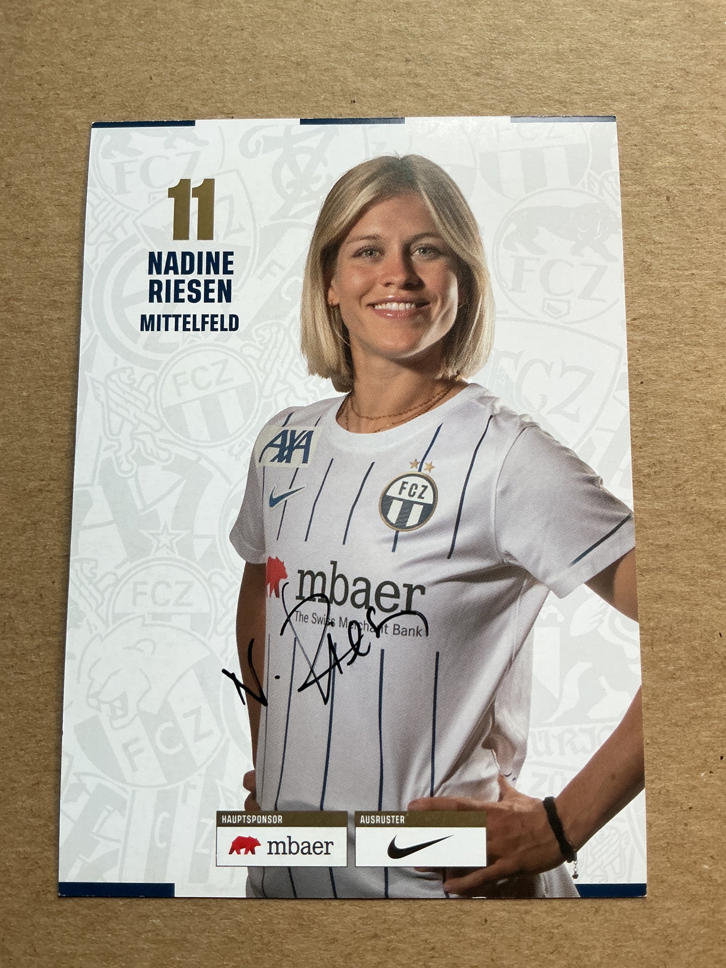 Nadine Riesen, Switzerland 🇨🇭 FC Zürich 2022/23 hand signed