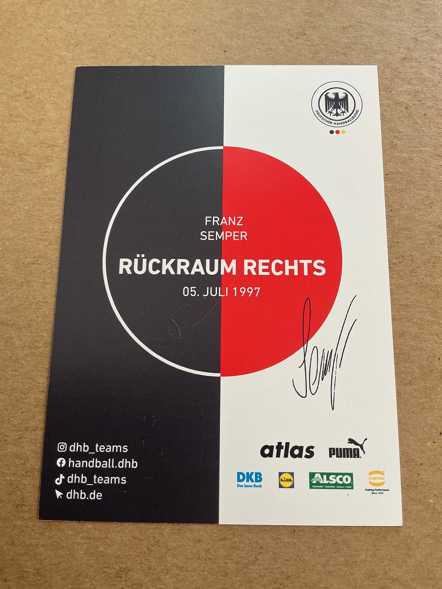 Franz Semper, Germany 🇩🇪 Handball Sports 2025 hand signed