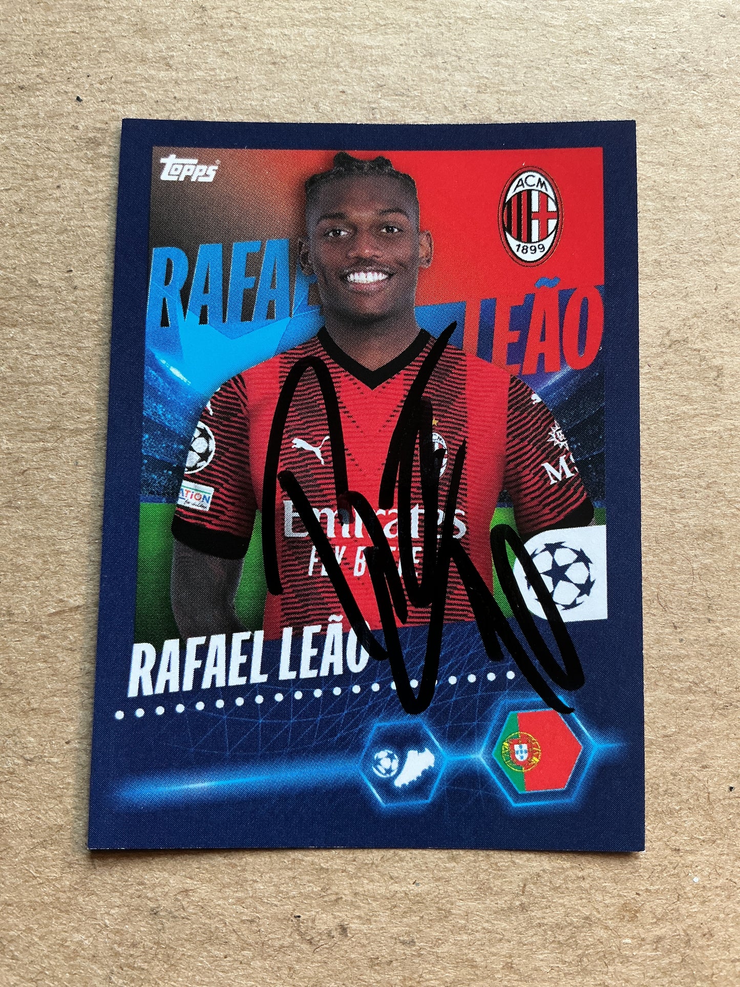 Rafael Leao, Portugal 🇵🇹 AC Milan 2023/24 Topps hand signed