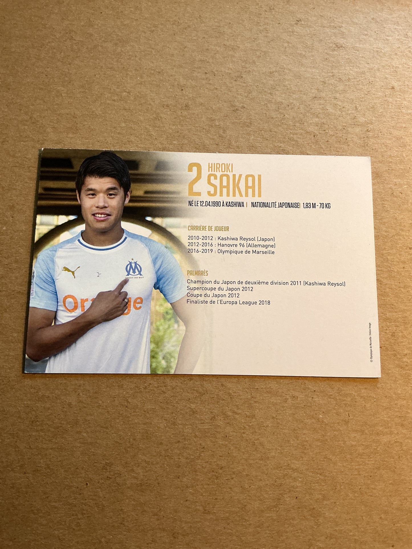 Hiroki Sakai, Japan 🇯🇵 Olympique Marseille 2018/19 hand signed