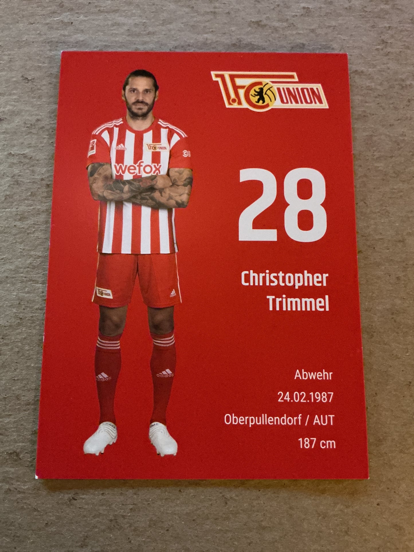 Christopher Trimmel, Austria 🇦🇹 1.FC Union Berlin 2022/23 hand signed