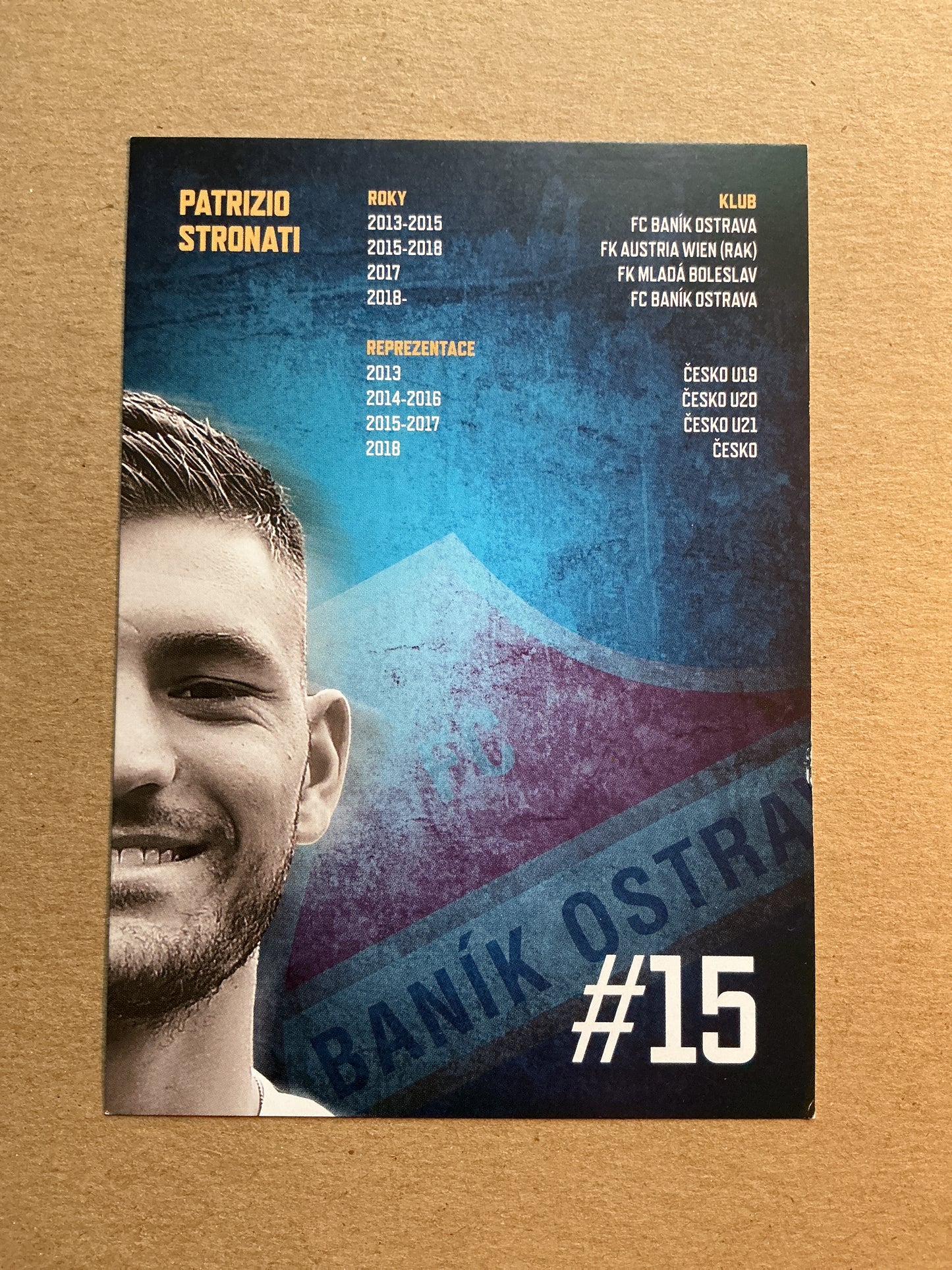 Patrizio Stronati, Czech Republic 🇨🇿 FC Banik Ostrava 2019/20 hand signed