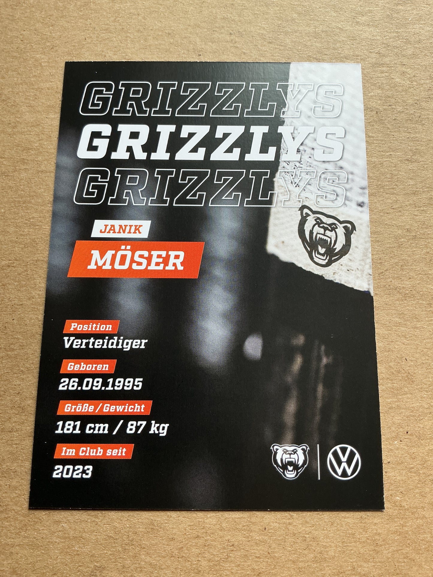 Janik Möser, Germany 🇩🇪 Grizzlys Wolfsburg 2024/25 hand signed