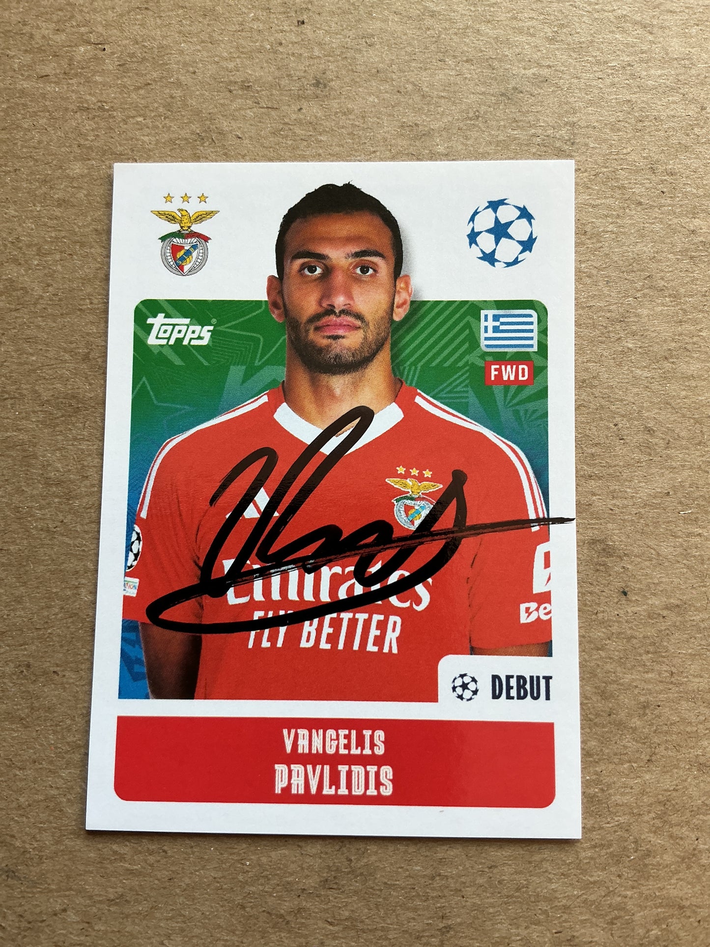 Vangelis Pavlidis, Greece 🇬🇷 SL Benfica 2024/25 Topps hand signed