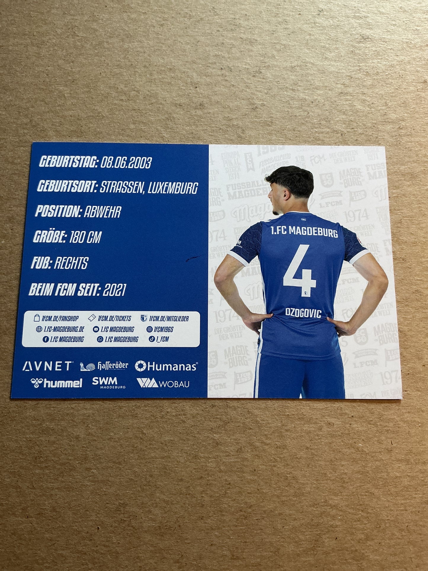 Eldin Dzogovic, Luxemburg 🇱🇺 1.FC Magdeburg 2024/25 hand signed