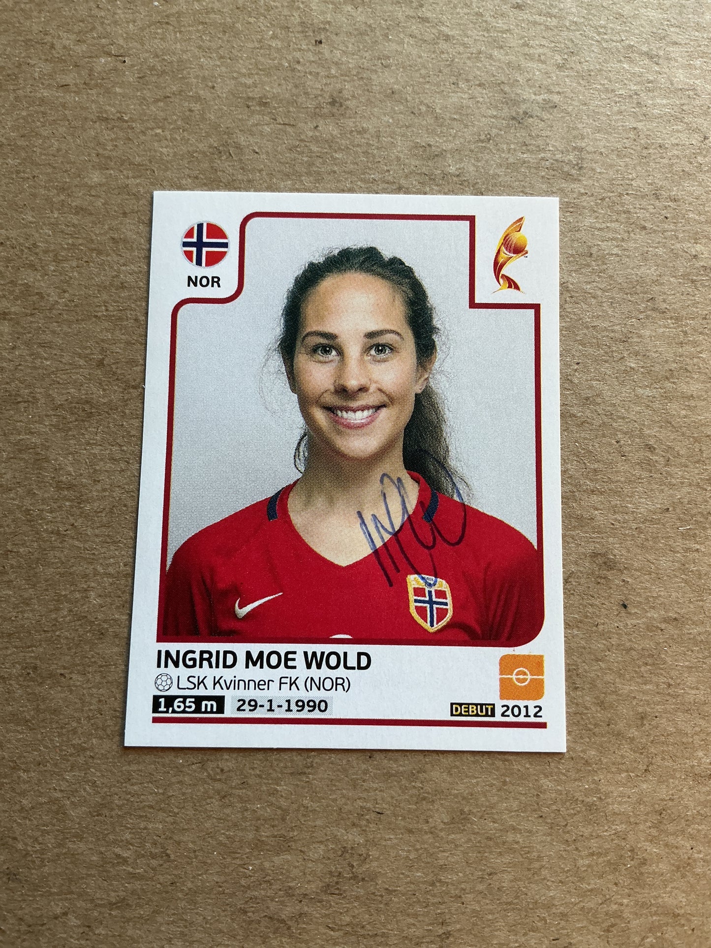 Ingrid Moe Wold, Norway 🇳🇴 FIFA Women’s Euro Cup 2017 Panini hand signed