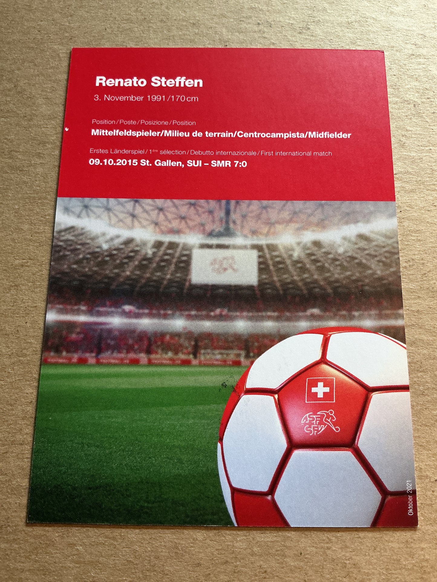 Renato Steffen, Switzerland 🇨🇭 FIFA World Cup 2022 hand signed