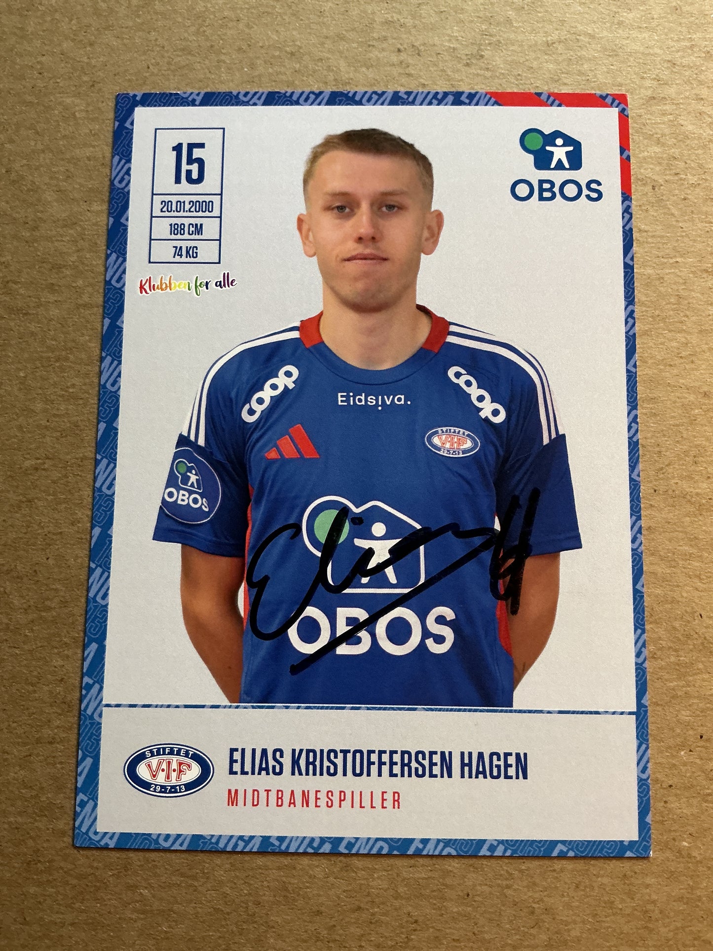 Elias Hagen, Norway 🇳🇴 Vålerenga Fotball 2024/25 hand signed