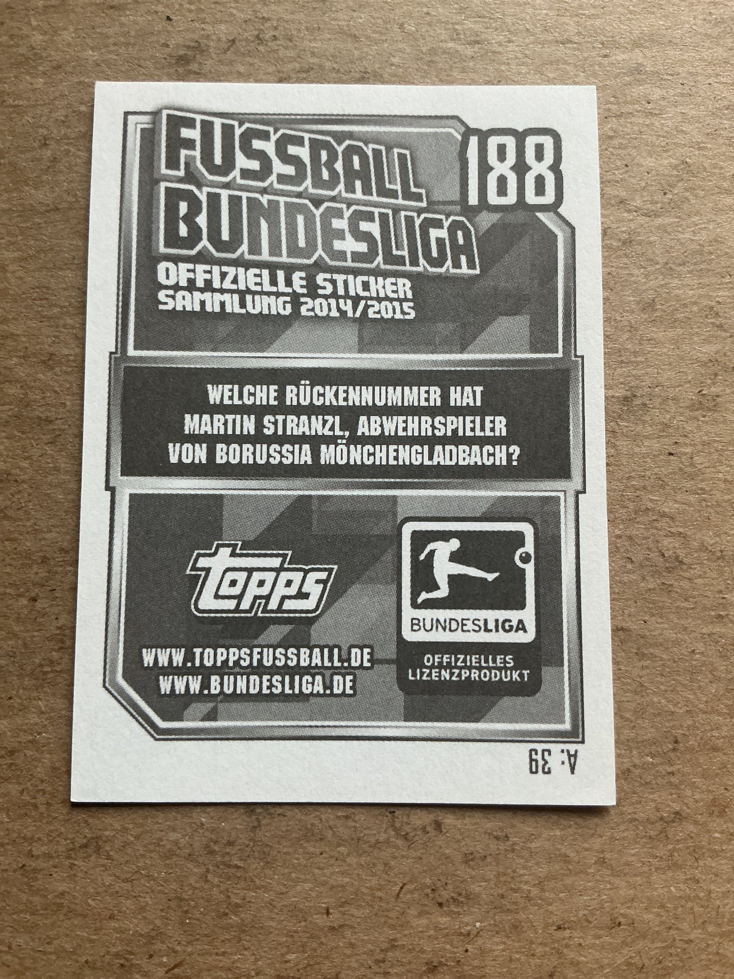 Martin Stranzl, Austria 🇦🇹 Borussia Mönchengladbach 2014/15 Topps hand signed