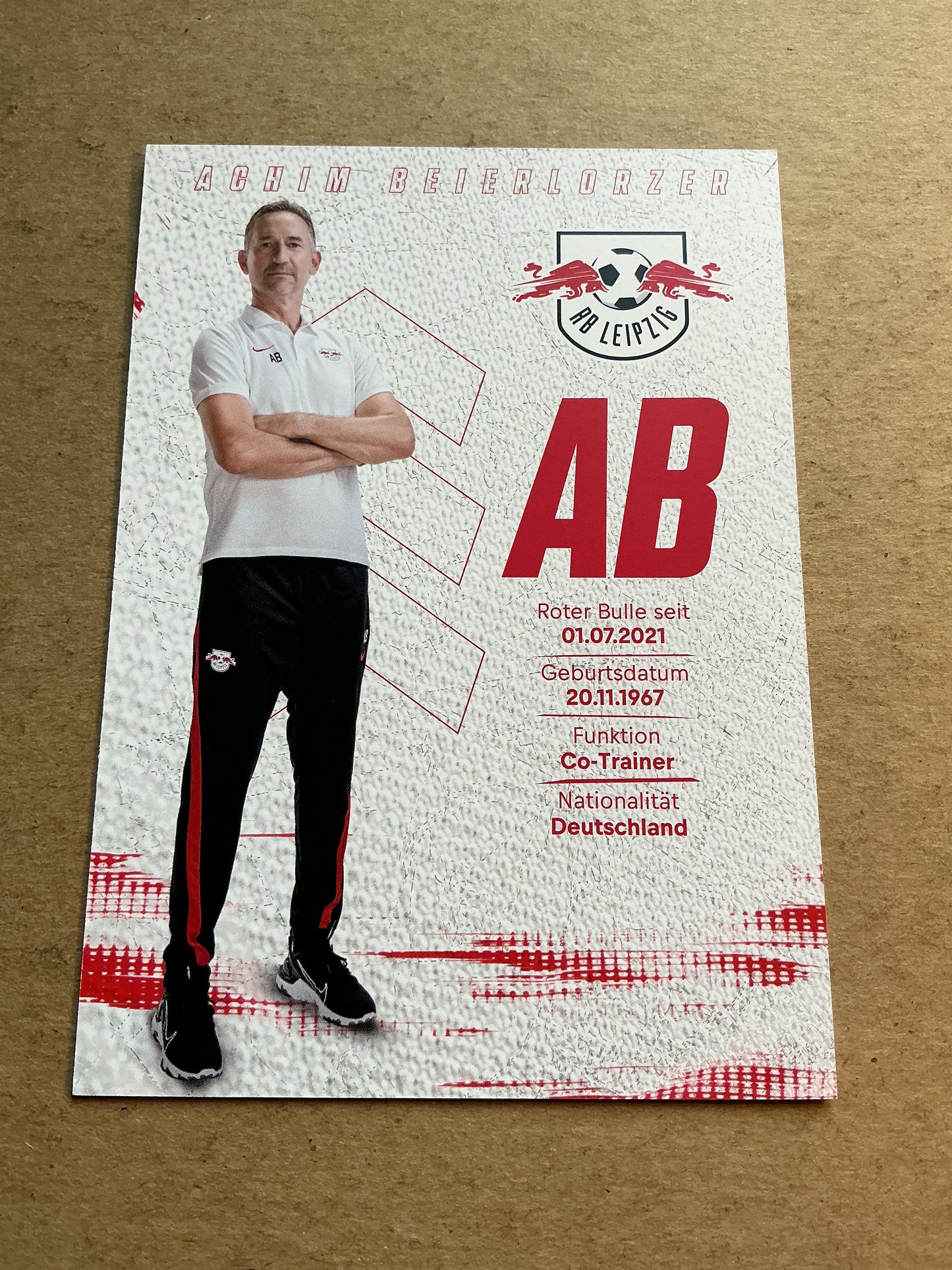 Achim Beierlorzer, Germany π©πͺ RB Leipzig 2021/22 hand signed