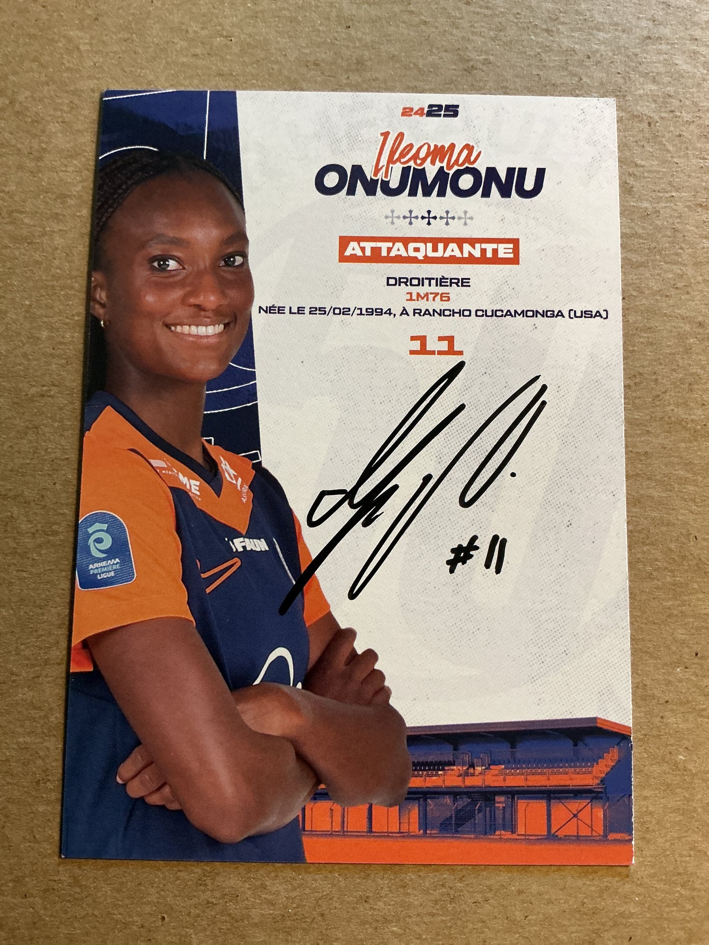 Ifeoma Onumonu, Nigeria 🇳🇬 Montpellier HSC 2024/25 hand signed