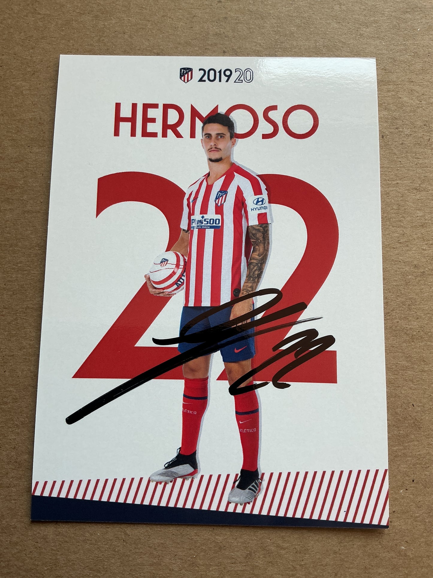Mario Hermoso, Spain 🇪🇸 Atletico Madrid 2019/20 hand signed