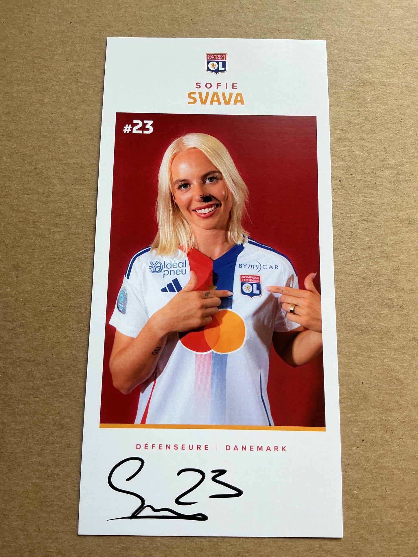Sofie Svava, Denmark 🇩🇰 Olympique Lyon 2024/25 hand signed