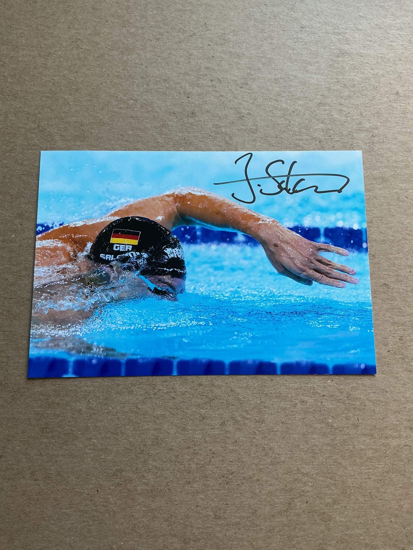 Josha Salchow, Germany 🇩🇪 Swimming Summer Olympics 2024 hand signed