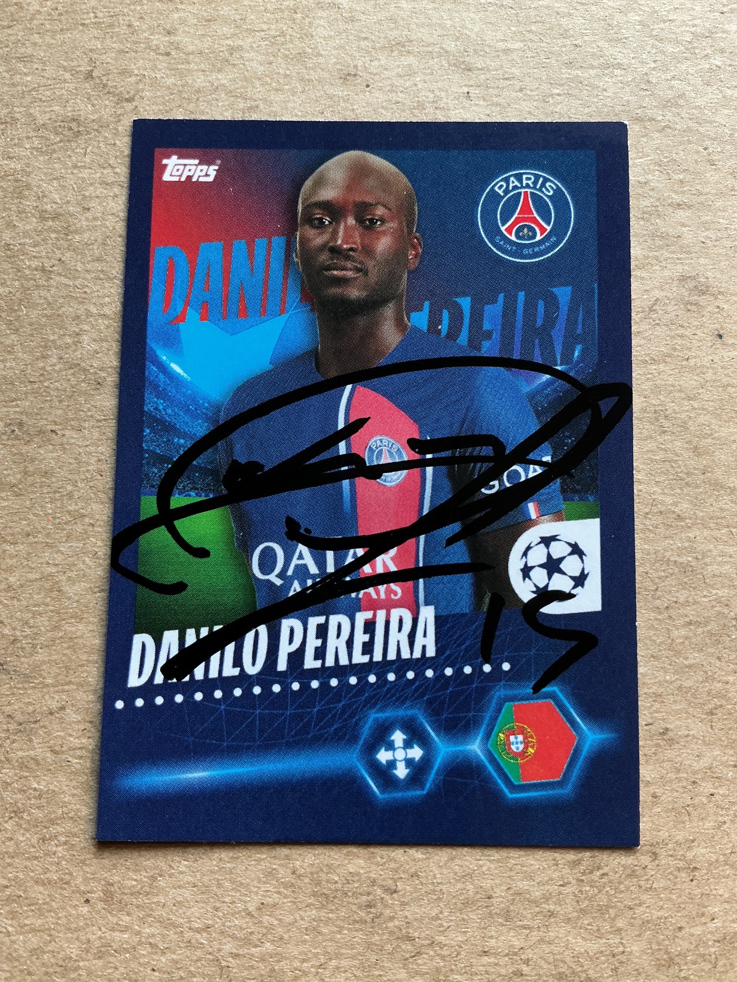 Danilo Pereira, Portugal 🇵🇹 Paris Saint-Germain 2023/24 Topps hand signed