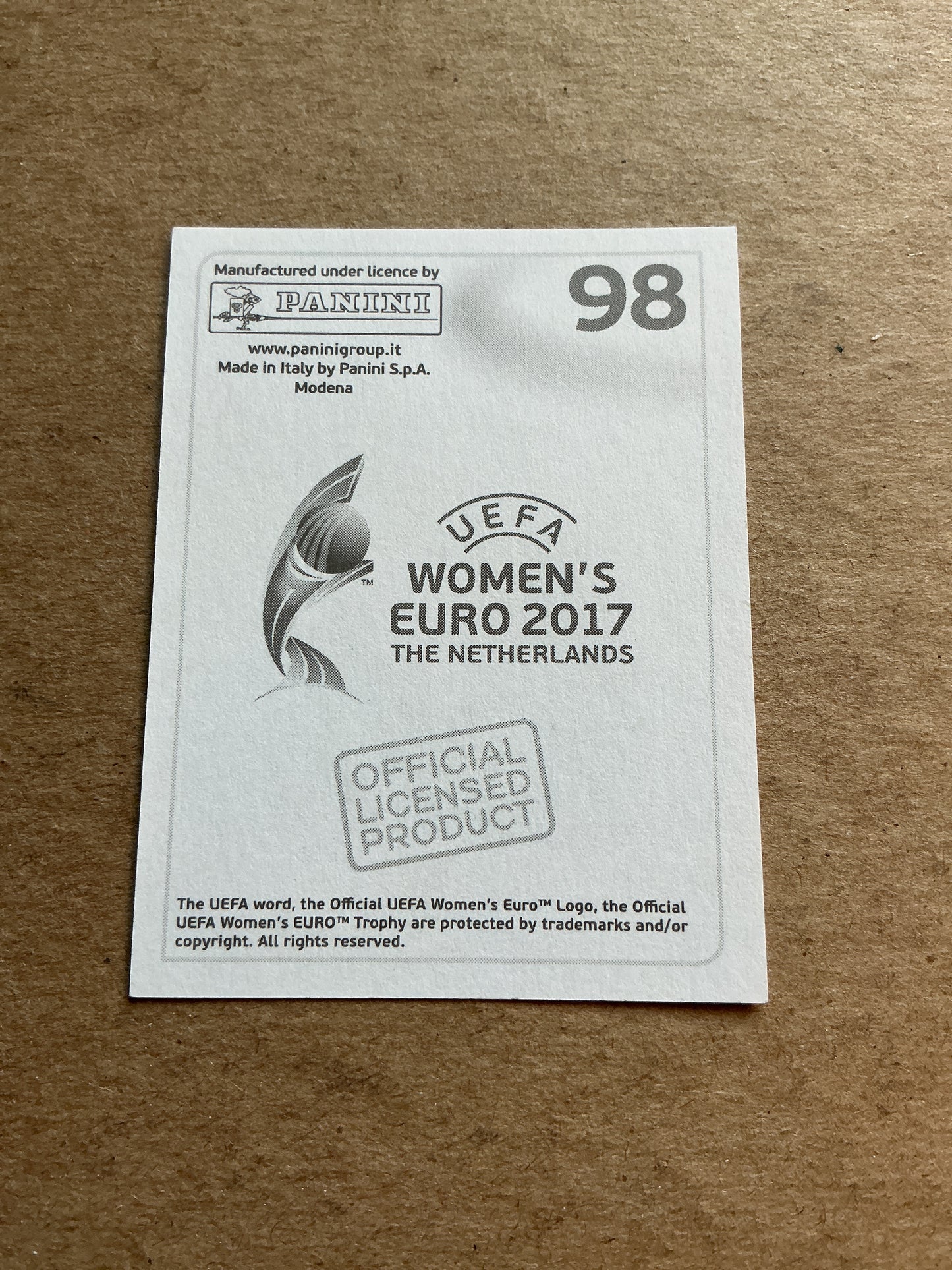 Laura Benkarth, Germany 🇩🇪 FIFA Women’s Euro Cup 2017 Panini hand signed